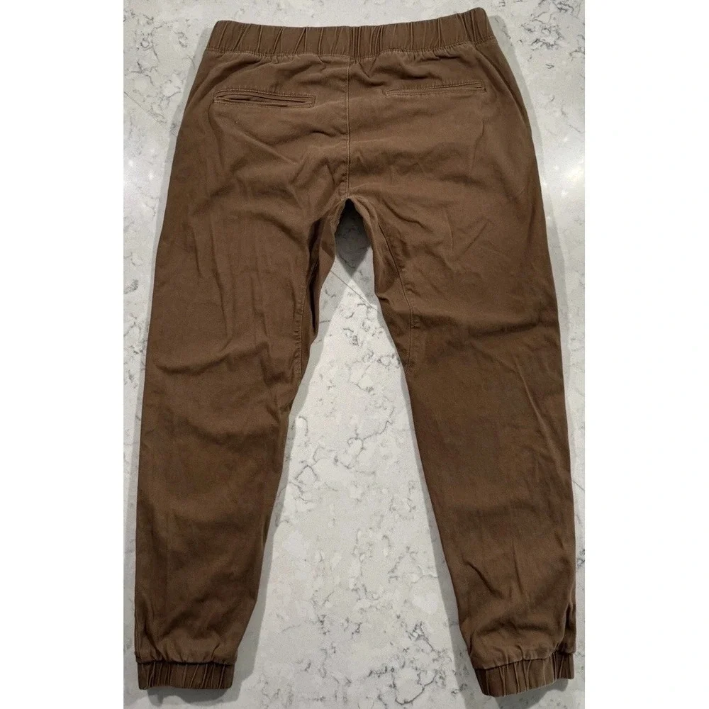 Ring of Fire Mens Jogger Pants Large Brown Elastic Waist Stretch RYB0032
